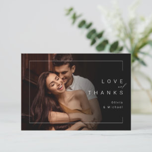 Modern chic minimalist photo wedding thank you card