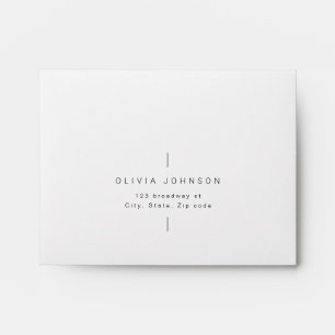 Modern chic minimalist wedding RSVP Envelope