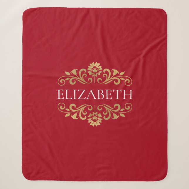Modern Chic Monogram Sherpa Blanket (Front)