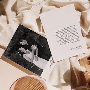 Modern Chic Monogrammed Photo Wedding Thank You Card
