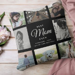Modern Chic Mother's Day Mum Family Photo Collage  Cushion<br><div class="desc">For the Best Mum Ever in your life: a modern,  trendy instagram family photo collage throw pillow with modern script typography and your personal name and message. This is the elegant black version.</div>