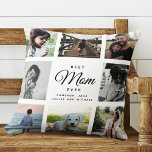 Modern Chic Mother's Day Mum Family Photo Collage Cushion<br><div class="desc">For the Best Mum Ever in your life: a modern,  trendy instagram family photo collage throw pillow with modern script typography and your personal name and message.</div>