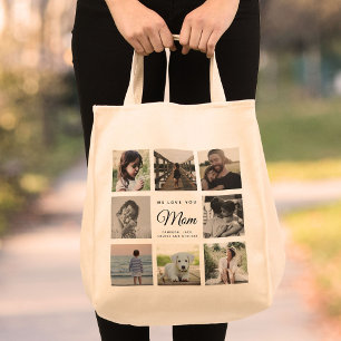 Modern Chic Mother's Day Mum Family Photo Collage Tote Bag
