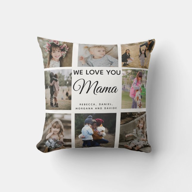 Modern Chic Mother's Day Mum WE LOVE YOU Mama Cushion (Front)