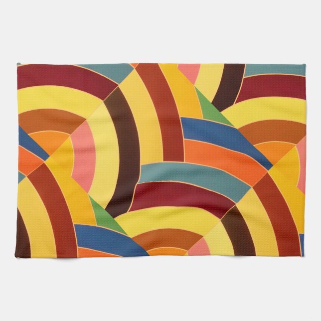 modern chic multi-colour chevrons tea towel (Horizontal)