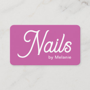 Modern Chic Nails Salon Business Card Pink