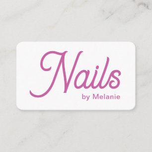Modern Chic Nails Salon Business Card Pink White