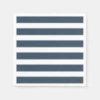 Modern Chic Navy Blue Stripe Party Napkins