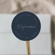 Modern Chic | Navy Family Circular Return Address