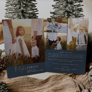 Modern Chic Navy Foil Family Photo Year in Review