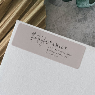Modern Chic   Neutral Family Return Address Label