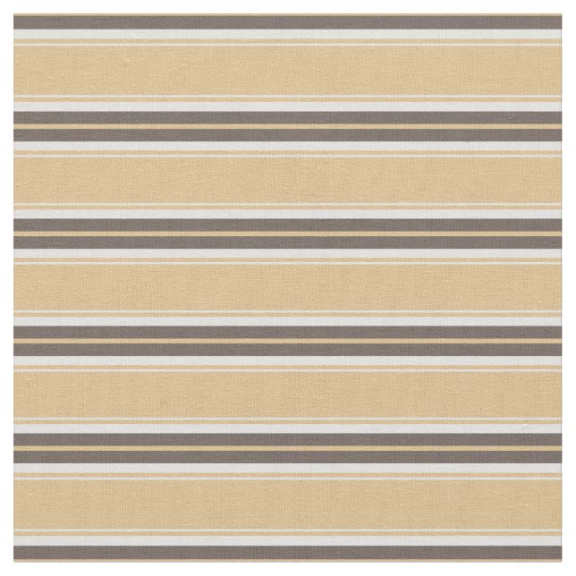 Modern chic neutral sand and brown stripes fabric (Close Up)
