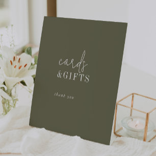 Modern Chic Olive Green Cards and Gifts Sign
