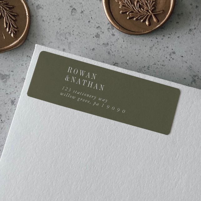 Modern Chic Olive Green Return Address Labels (Creator Uploaded)