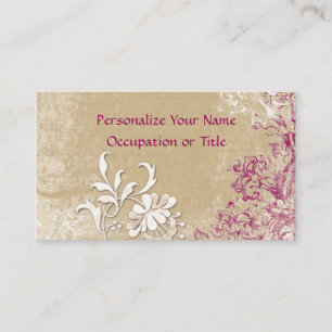 Modern & Chic Ornamental Purple & White Abstract Business Card