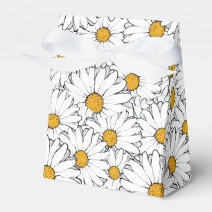 Modern Chic Ornate Daisy Floral Pattern Watercolor Favour Box