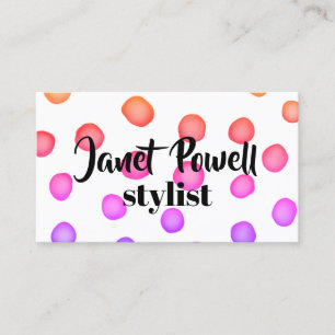 modern chic painter dots custom business cards