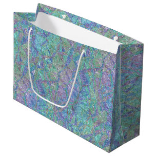Modern Chic Pastel Colours Marble Mosaic Pattern Large Gift Bag