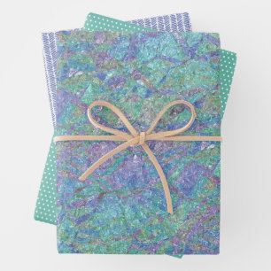 Modern Chic Pastel Colours Marble Mosaic Pattern Wrapping Paper Sheet