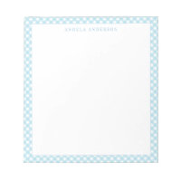 Modern Chic Pastel Light Blue Gingham Plaid Check