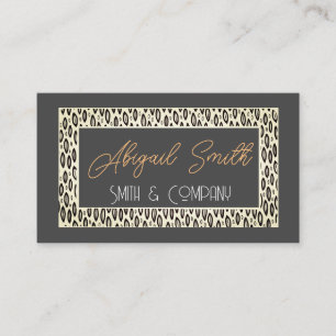 modern chic patterned charcoal grey business card