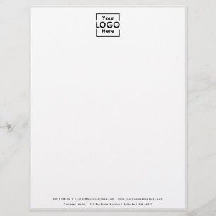Modern Chic Personalised Business Logo White Grey Custom Letterhead