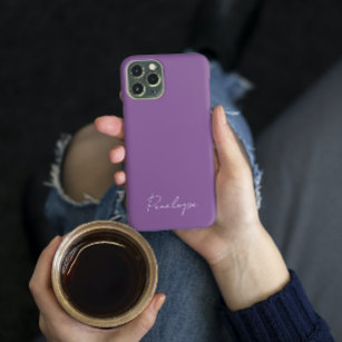 Modern Chic Personalised name script Dusky Purple  iPhone 13 Case