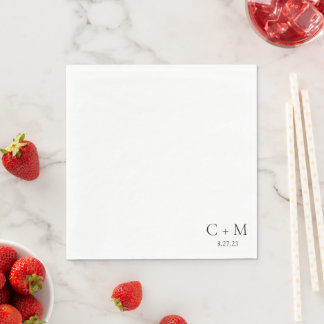 Modern Chic personalised Wedding Napkins
