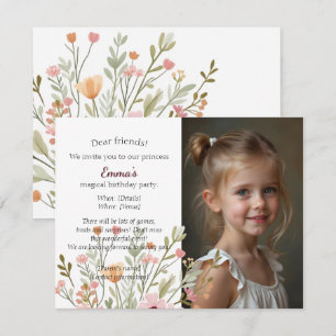 Modern chic photo birthday invitation