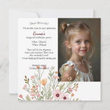 Modern chic photo birthday invitation