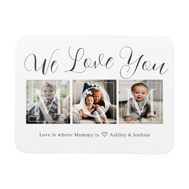 Modern Chic Photo Collage for Mum Magnet (Horizontal)