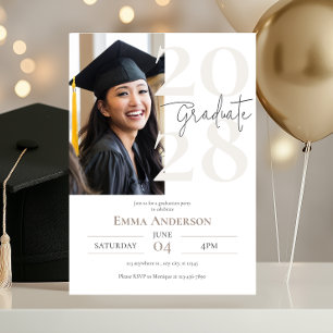 Modern Chic Photo Graduation Invitation