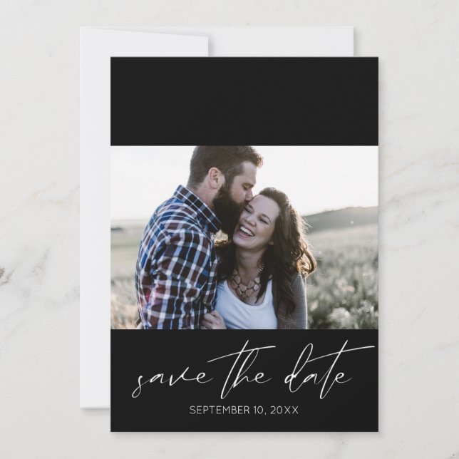 Modern Chic Photo Landscape Save the Date Invitati Invitation (Front)