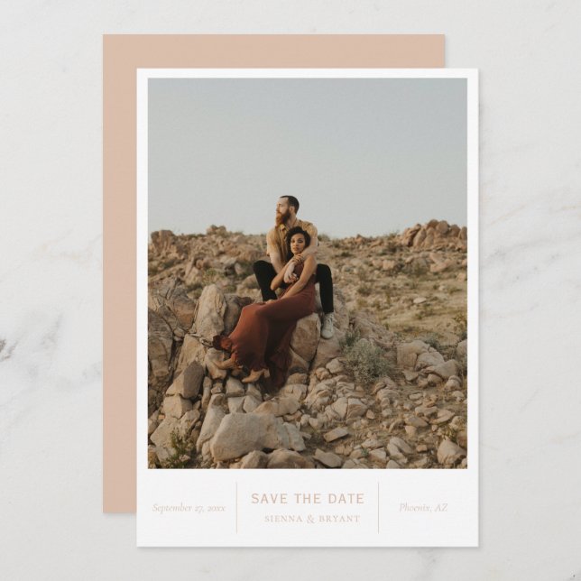 Modern Chic Photo Save The Date (Front/Back)