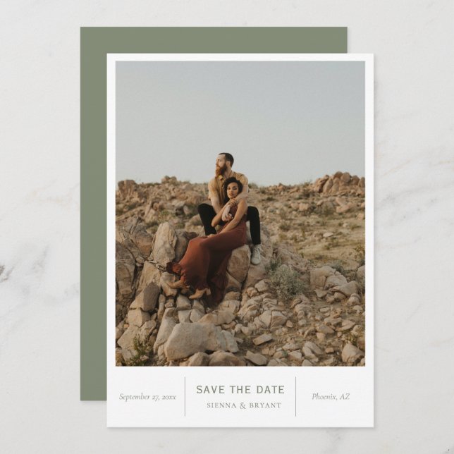 Modern Chic Photo Save The Date (Front/Back)