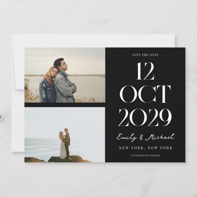 Modern Chic Photo Save The Date (Front)