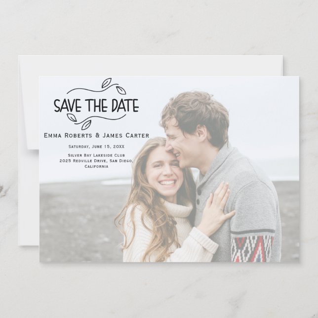Modern Chic Photo Save the Date Magnet (Front)