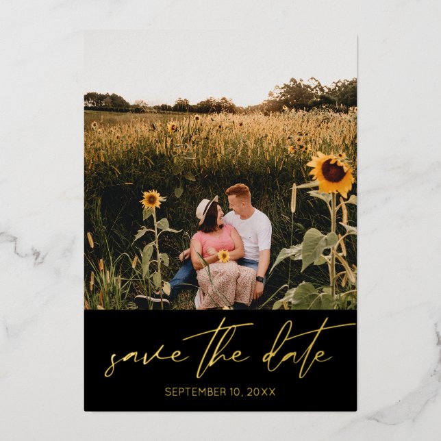 Modern Chic Photo Vertical Save the Date (Front)