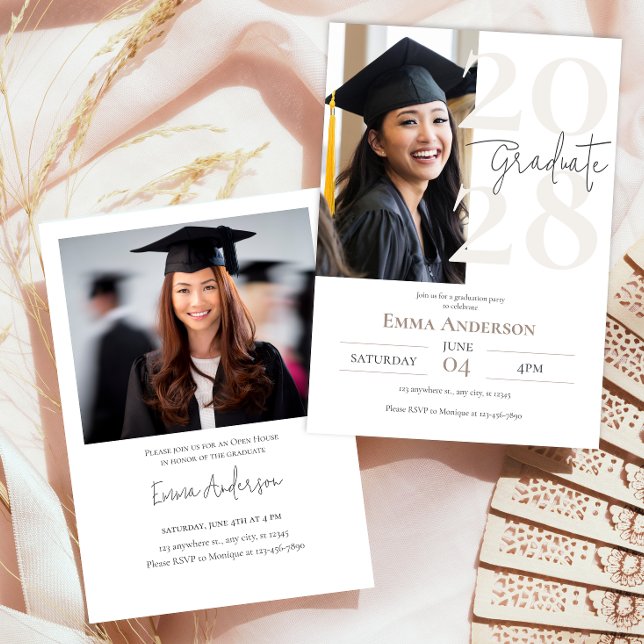 Modern Chic Photos Graduation Invitation (Creator Uploaded)