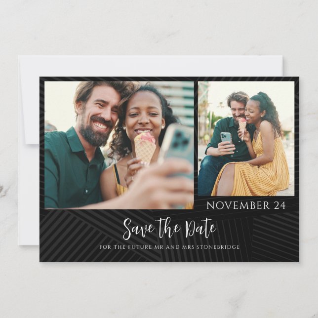 Modern Chic Photos Save the Date Announcement (Front)