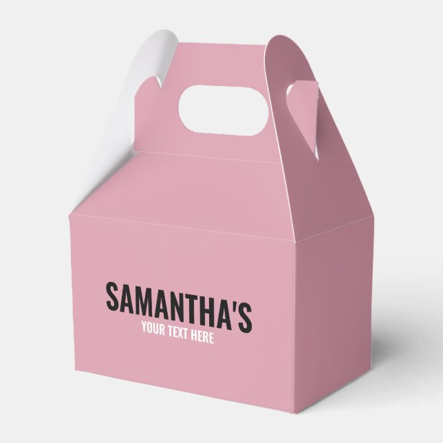 Modern Chic Pink, Black & White  Favour Box (Front Side)