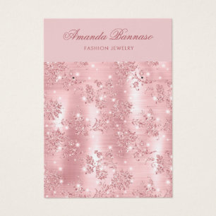 Modern Chic Pink Glitter Earrings Display Card