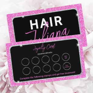 Modern Chic Pink Glitter Loyalty Card