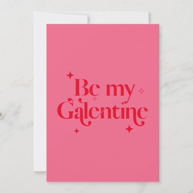 Modern Chic Pink Red Sparkle Friend Galentine Holiday Card (Front)