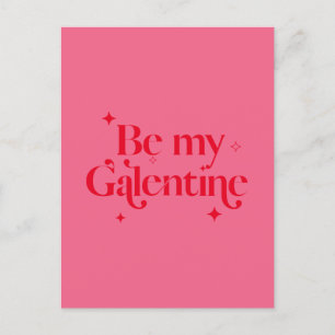 Modern Chic Pink Red Sparkle Friend Galentine Holiday Postcard