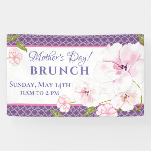 Modern Chic Pink Roses Mother's Day Banner