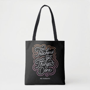 Modern Chic Pink Teachers Get Things Done Tote Bag