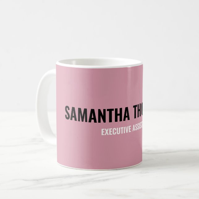 Modern Chic Pink, White & Black  Coffee Mug (Front Left)