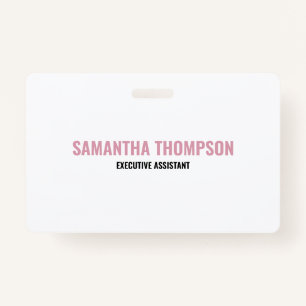 Modern Chic Pink, White & Black ID Badge