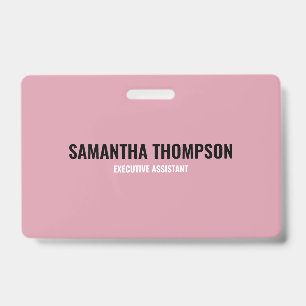 Modern Chic Pink, White & Black ID Badge